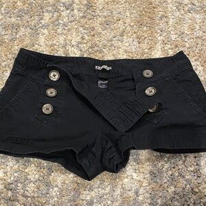 Express Women's Black Buttoned Shorts